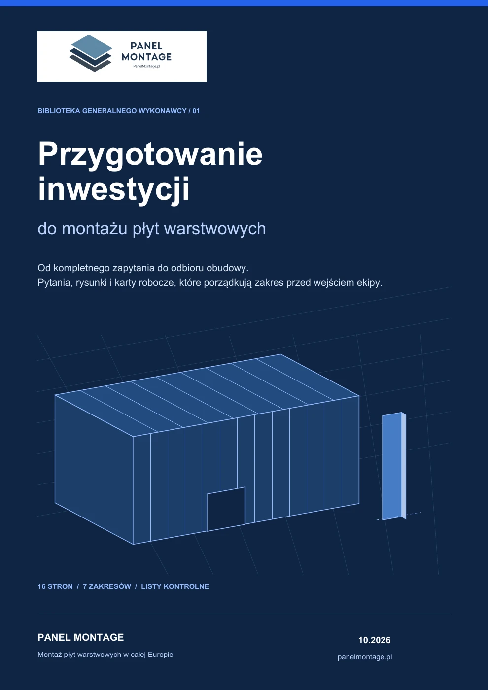 Okładka poradnika Panel Montage: Przygotowanie inwestycji do montażu płyt warstwowych