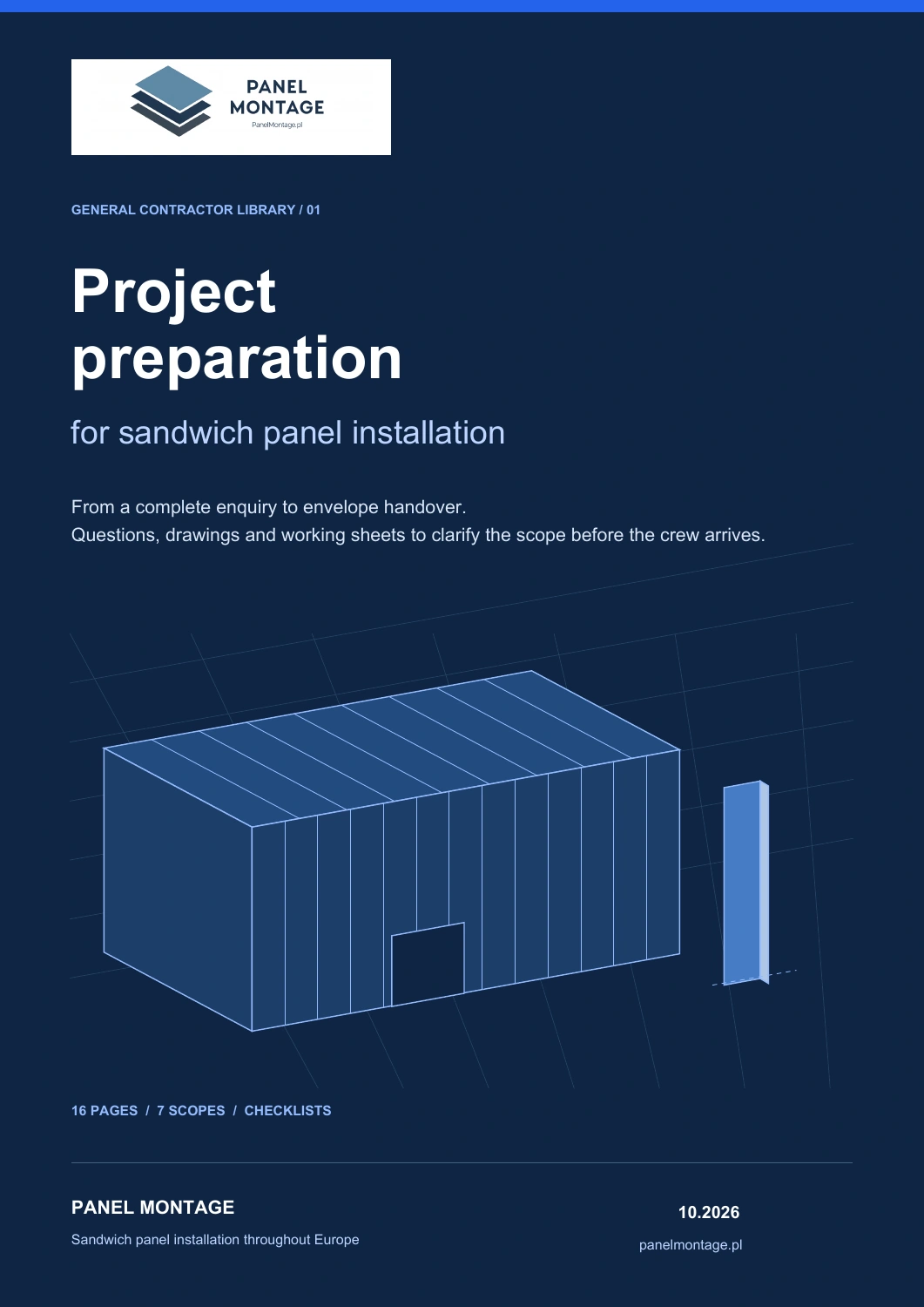 Panel Montage guide cover: Preparing a project for sandwich panel installation